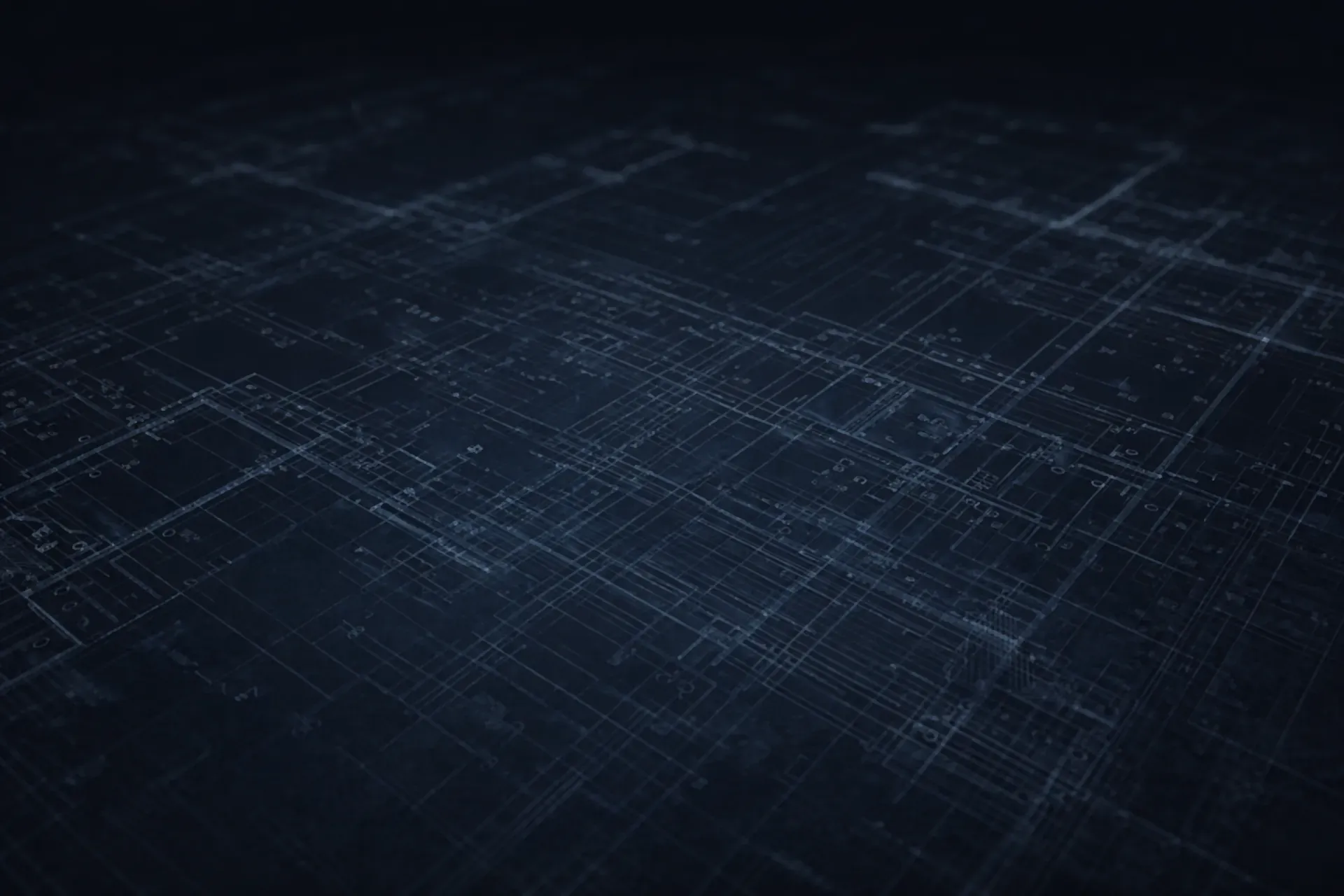 Plano difuminado de un edificio moderno con lineas arquitectónicas destacadas