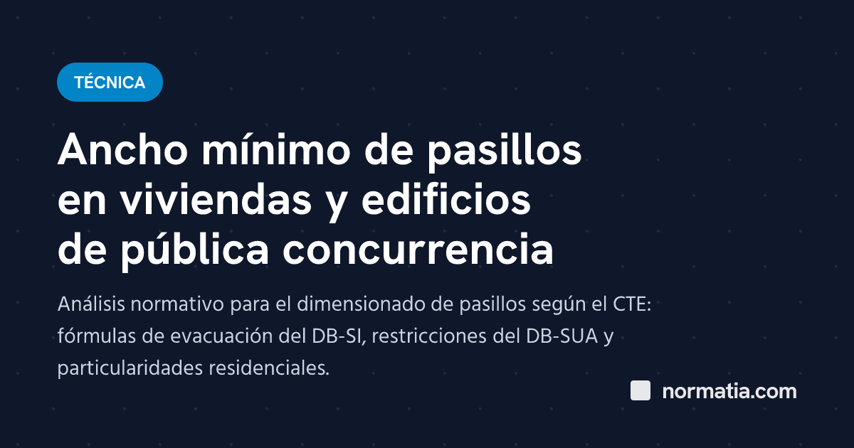 Ancho mínimo de pasillos en viviendas y edificios de pública concurrencia